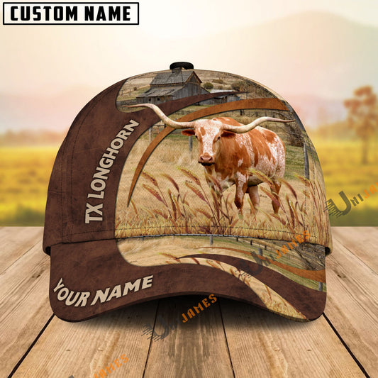 Uni Texas Longhorn Brown Premium Customized Name Cap