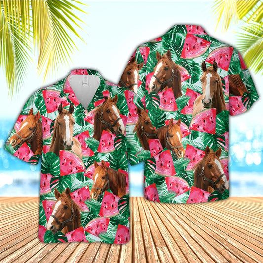 Unique Horse Watermelon 3D Hawaiian Shirt