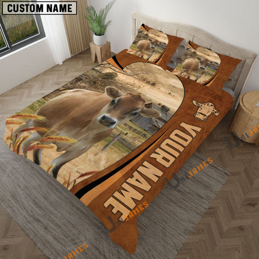 Uni Jersey Premium Brown Pattern 3D Bedding Set