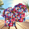 UniJames Flower Blue Red 3D Hawaiian Shirt (14 Styles)