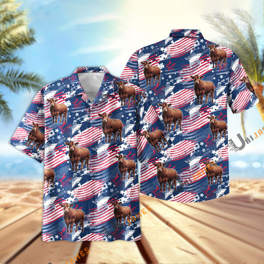 Uni Beefmaster Flag Navy Hawaiian Shirt