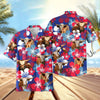 UniJames Flower Blue Red 3D Hawaiian Shirt (14 Styles)