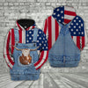 Uni Texas Longhorn Cattle US Flag Farm Personalized 3D Hoodie