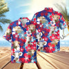 UniJames Flower Blue Red 3D Hawaiian Shirt (14 Styles)