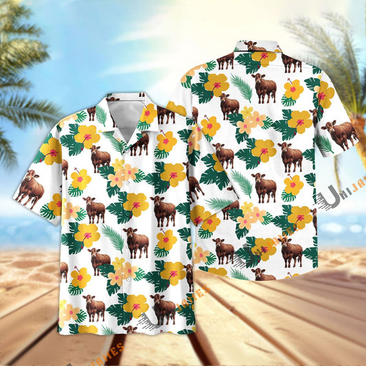 Uni Beefmaster Summer Flamigo Flower Hawaiian Shirt