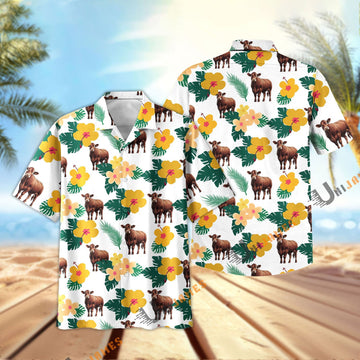 Uni Beefmaster Summer Flamigo Flower Hawaiian Shirt