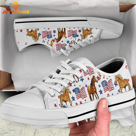 Uni Horse USA Flag Pattern Low Top Shoes
