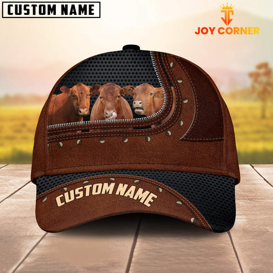 Uni Red Angus Happiness Zipper Pattern Customized Name Cap