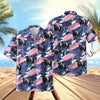 UniJames Cattle Flag Navy Hawaiian Shirt