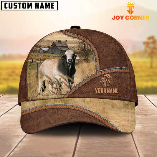 Uni Brahman Zipper Leather Pattern Customized Name Cap