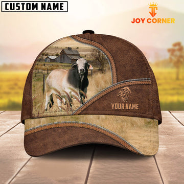 Uni Brahman Zipper Leather Pattern Customized Name Cap