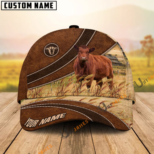 Uni Red Angus Cool Farming Customized Name Cap