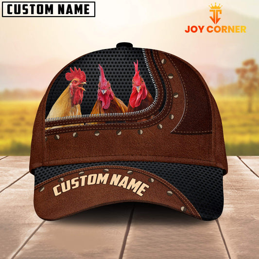 Uni Rooster Happiness Zipper Pattern Customized Name Cap