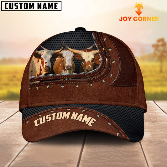 Uni Texas Longhorn Happiness Zipper Pattern Customized Name Cap