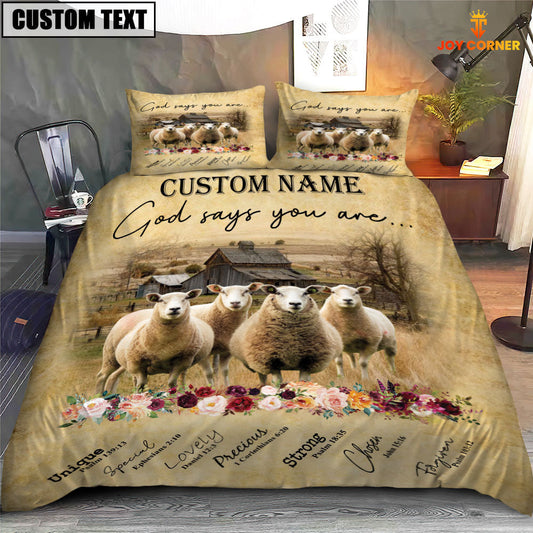 Uni Sheep God Says You Are Custom Name Bedding Set