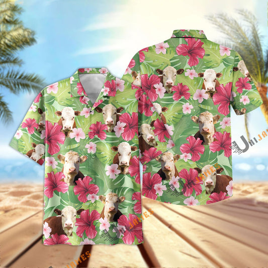 Uni Hereford Green Summer Hawaiian Shirt