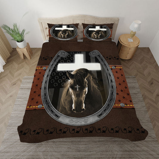 Uni Jesus And Black Horse Bedding set