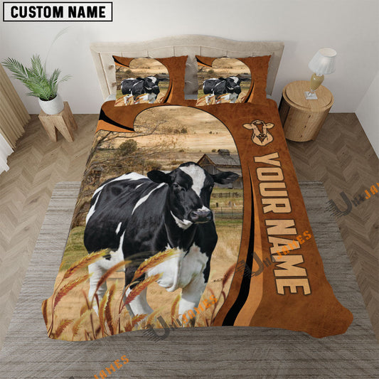 Uni Holstein Premium Brown Pattern 3D Bedding Set