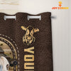 Uni Black Baldy Leather Pattern Custom Name Shower Curtain