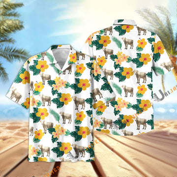 Uni Charolais Summer Flamigo Flower Hawaiian Shirt