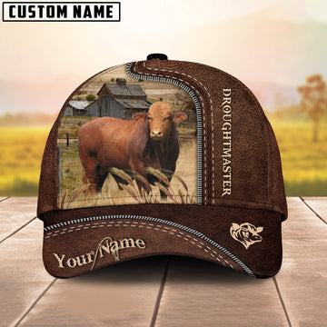 Uni Droughtmaster Customized Name Leather Pattern Cap
