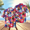 UniJames Flower Blue Red 3D Hawaiian Shirt (14 Styles)
