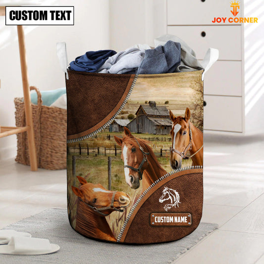 Uni Horse Custom Name Laundry Basket