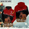 Uni Personalized Name Red Angus Xmas Hoodie
