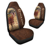 Uni Goat Personalized Name Leather Pattern Car Seat Covers Universal Fit (2Pcs)