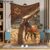 Uni Personalized Name Horse Brown Blanket