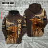 Uni Highland Cattle Brown Leather Personalized 3D Hoodie