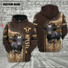 Uni Holstein Cattle Brown Leather Personalized 3D Hoodie
