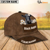 Uni Black Angus Daisy Flowers Brown Customized Name Cap