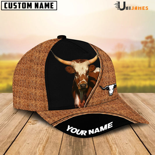Uni Texas Longhorn Rattan Pattern Customized Name Cap