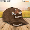 Uni Red Angus Daisy Flowers Brown Customized Name Cap