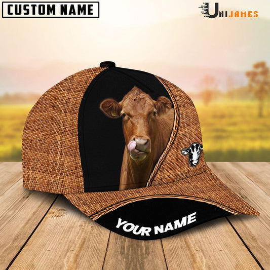 Uni Red Angus Rattan Pattern Customized Name Cap