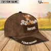 Uni Jersey Daisy Flowers Brown Customized Name Cap
