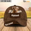 Uni Highland Daisy Flowers Brown Customized Name Cap