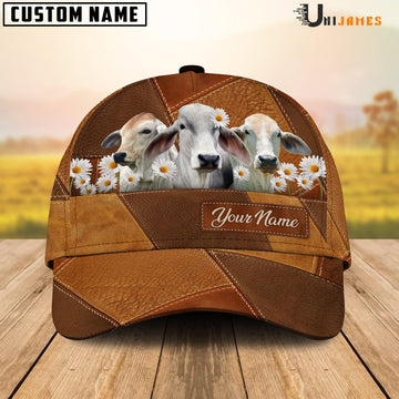 Uni Brahman Daisy Flowers Customized Name Cap