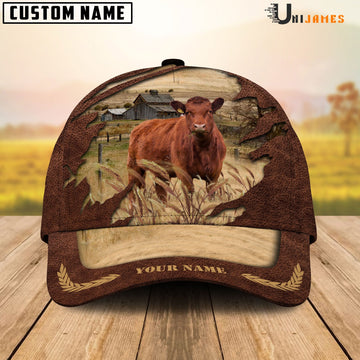 Uni Red Angus Meadow Life Customizes Name Cap
