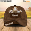 Uni Sheep Daisy Flowers Brown Customized Name Cap