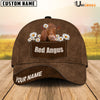 Uni Red Angus Daisy Flowers Brown Customized Name Cap