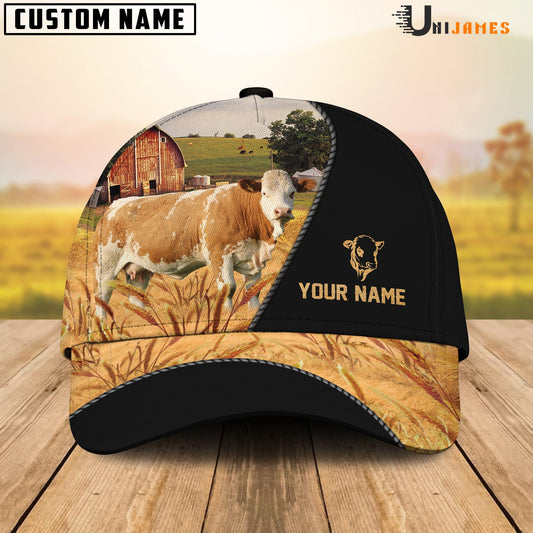 Uni Simmental Barn Farm Black Customized Name Cap