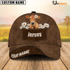 Uni Jersey Daisy Flowers Brown Customized Name Cap