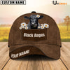 Uni Black Angus Daisy Flowers Brown Customized Name Cap
