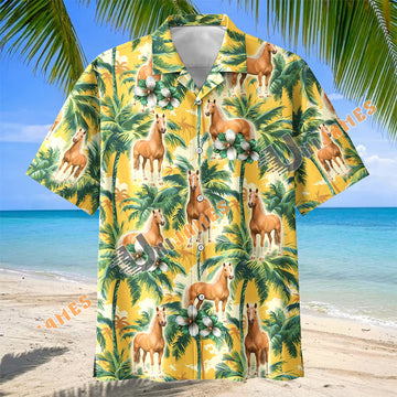 Unijames Palomino Horse Palm Tree Hawaiian Shirt