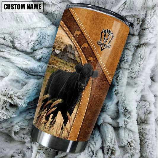 Uni Black Angus Customized Name 3D Tumbler
