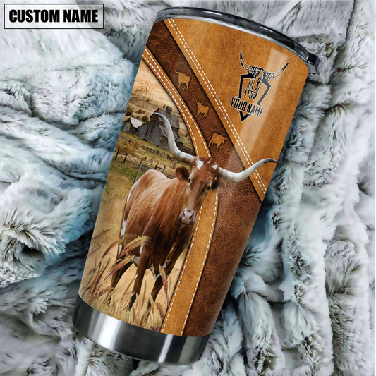 Uni Texas Longhorn Customized Name 3D Tumbler