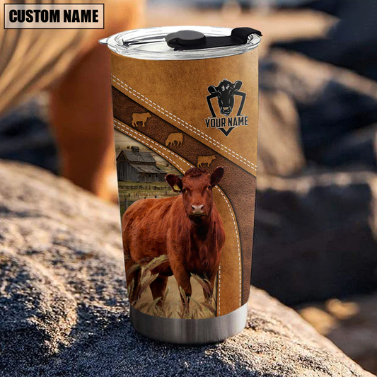 Uni Red Angus Customized Name 3D Tumbler