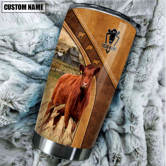 Uni Red Angus Customized Name 3D Tumbler